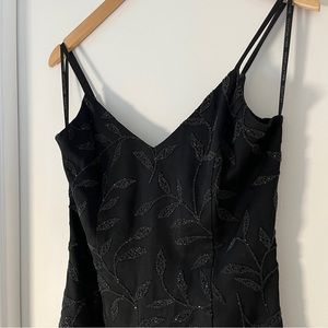 SCOTT McClintock Vintage 90s Corset Black Mini Dress with Beaded details Size 4P